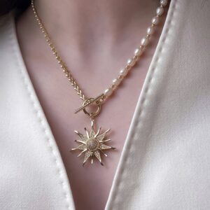 Колье золотое солнце